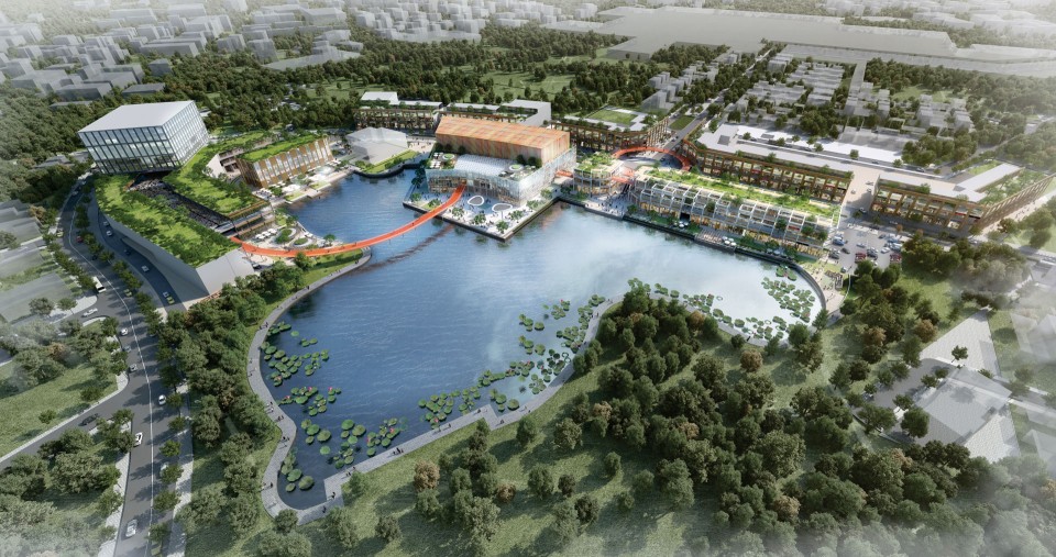 AIPL Lake City hero towers with landscaped greens