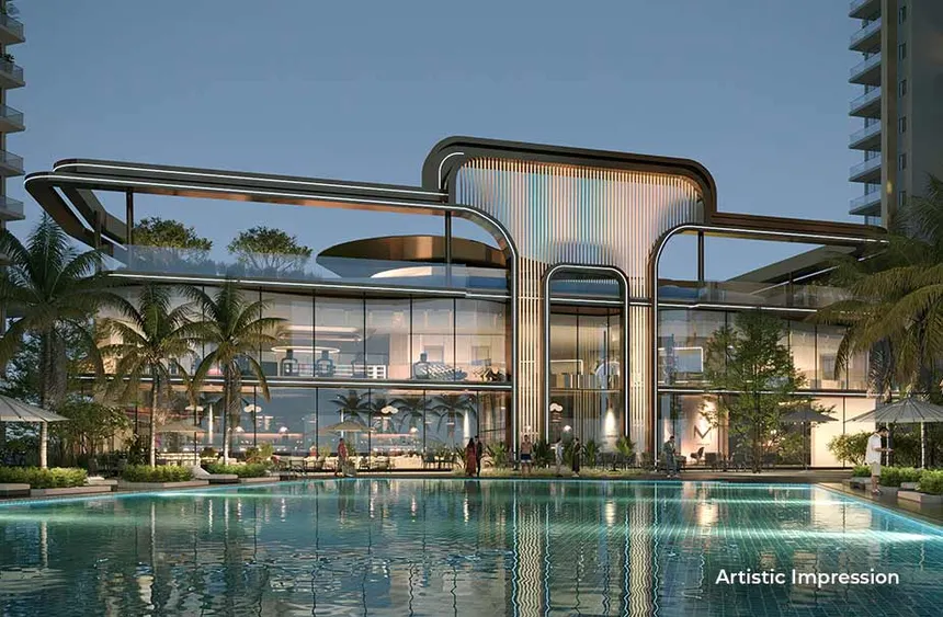 M3M Mansions hero towers with landscaped greens